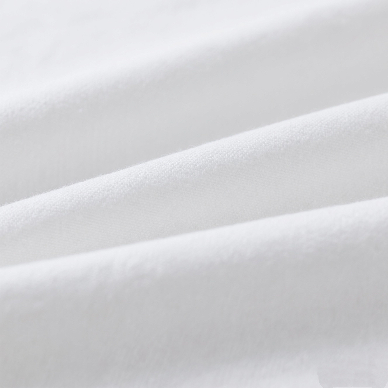 White loop backing fabric surface and material quality